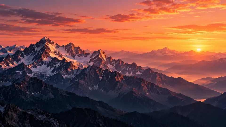 Montañas al atardecer, imagen ilustrativa del reproductor